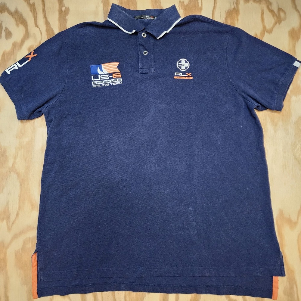 Ralph Lauren RLX Polo Shirt Size XXL Offshore Racing Sailing Pony US-6 Team - Picture 3 of 6